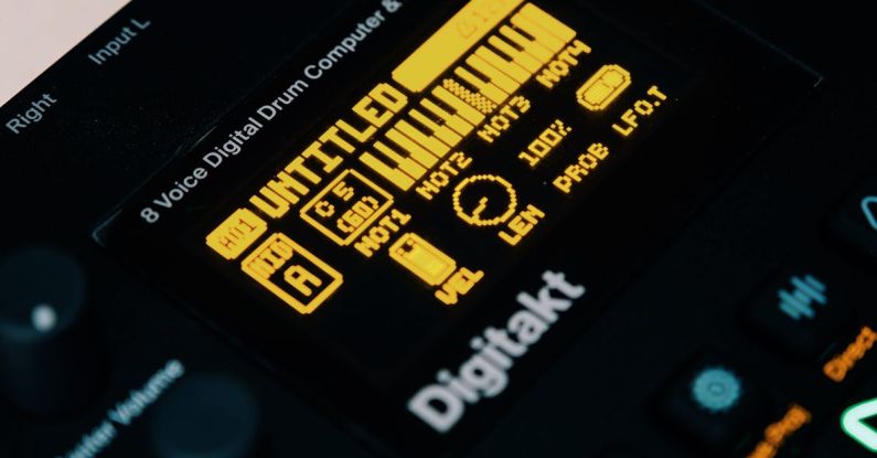 OLED Screens - Close-Up View of a Digitakt Sampler Display
