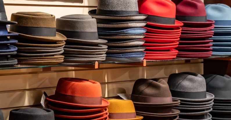 AR In Retail - A display of hats on a shelf