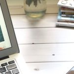 Smartphone Displays - Macbook Air, Flower Bouquet and Magazines on White Table