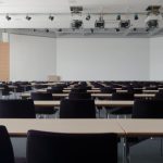 Business Projector - White Wooden Rectangular Table