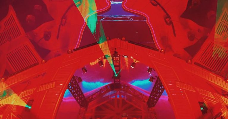 Projection Mapping - Red Abstract Projection Mapping in an Interior