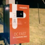 Power Consumption - Electric vehicle charging station on roadside